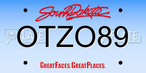OTZO89 South Dakota License Plate