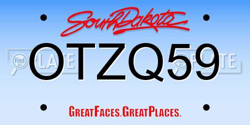 OTZQ59 South Dakota License Plate