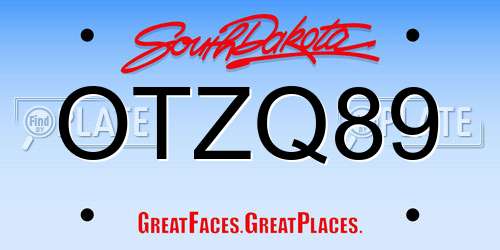 OTZQ89 South Dakota License Plate