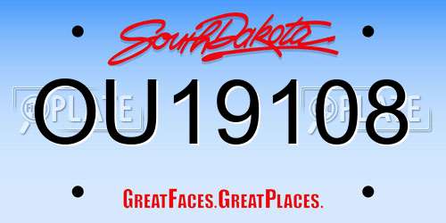 OU19108 South Dakota License Plate