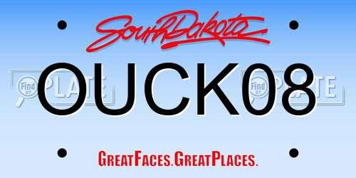 OUCK08 South Dakota License Plate