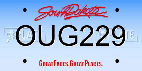 OUG229 South Dakota License Plate