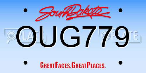 OUG779 South Dakota License Plate