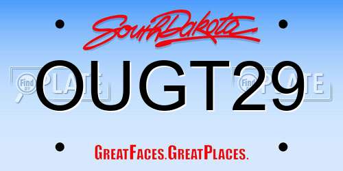 OUGT29 South Dakota License Plate