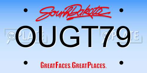 OUGT79 South Dakota License Plate