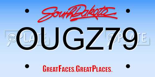 OUGZ79 South Dakota License Plate