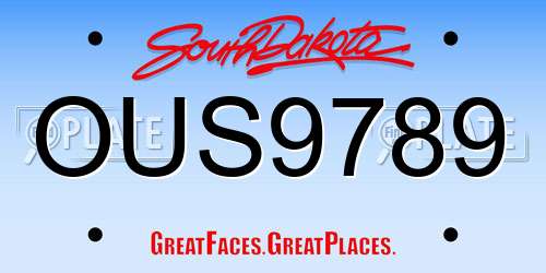 OUS9789 South Dakota License Plate