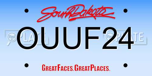OUUF24 South Dakota License Plate