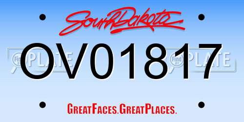 OV01817 South Dakota License Plate