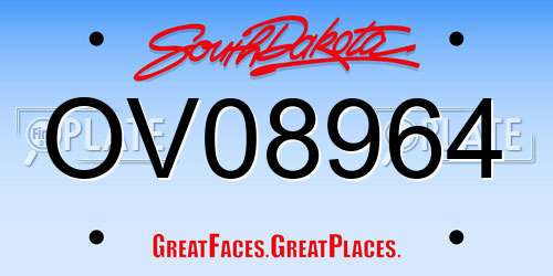 OV08964 South Dakota License Plate