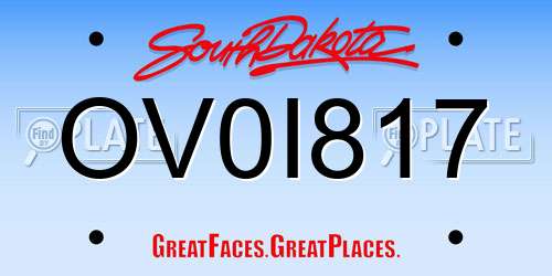 OV0I817 South Dakota License Plate