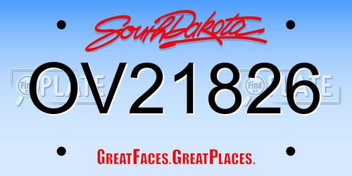OV21826 South Dakota License Plate