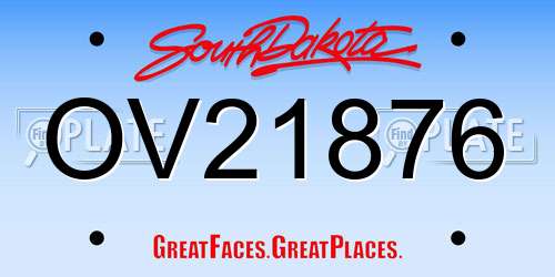OV21876 South Dakota License Plate