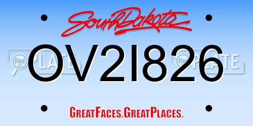 OV2I826 South Dakota License Plate