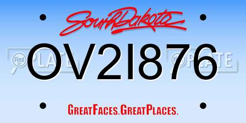 OV2I876 South Dakota License Plate