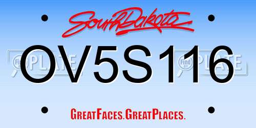 OV5S116 South Dakota License Plate