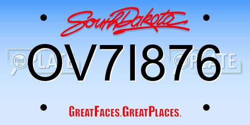 OV7I876 South Dakota License Plate