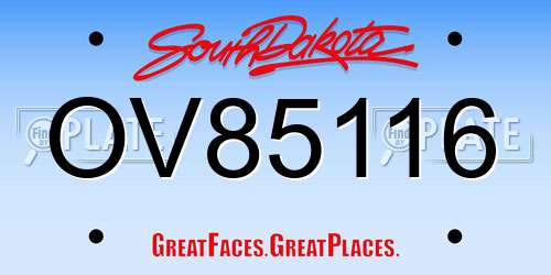 OV85116 South Dakota License Plate
