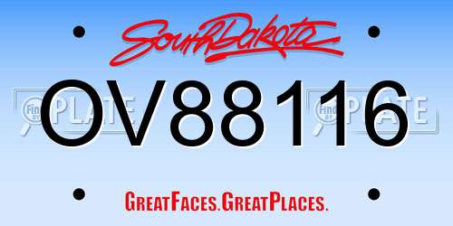 OV88116 South Dakota License Plate