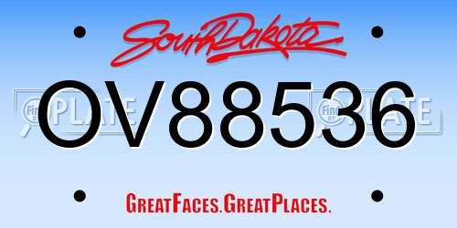 OV88536 South Dakota License Plate