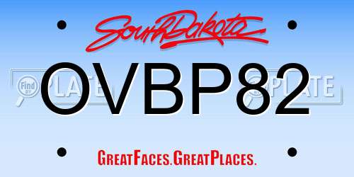 OVBP82 South Dakota License Plate