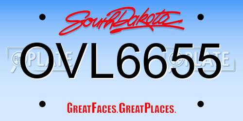 OVL6655 South Dakota License Plate