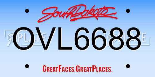 OVL6688 South Dakota License Plate