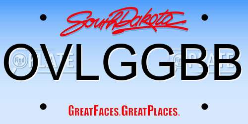 OVLGGBB South Dakota License Plate