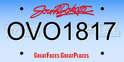 OVO1817 South Dakota License Plate