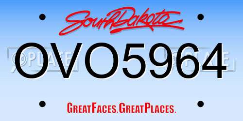 OVO5964 South Dakota License Plate