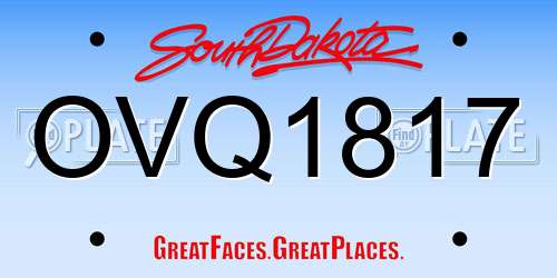 OVQ1817 South Dakota License Plate
