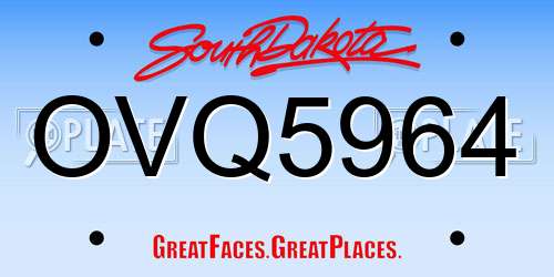 OVQ5964 South Dakota License Plate