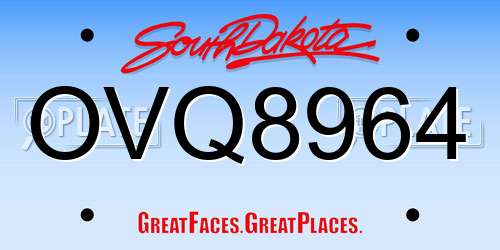 OVQ8964 South Dakota License Plate