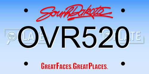 OVR520 South Dakota License Plate