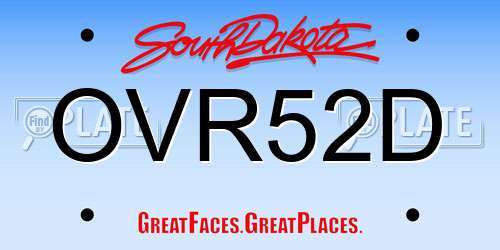 OVR52D South Dakota License Plate