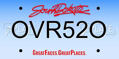 OVR52O South Dakota License Plate