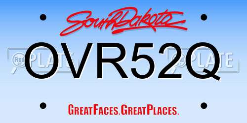 OVR52Q South Dakota License Plate