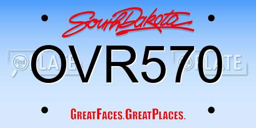 OVR570 South Dakota License Plate