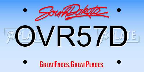 OVR57D South Dakota License Plate