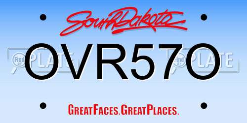 OVR57O South Dakota License Plate