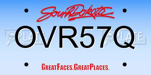 OVR57Q South Dakota License Plate