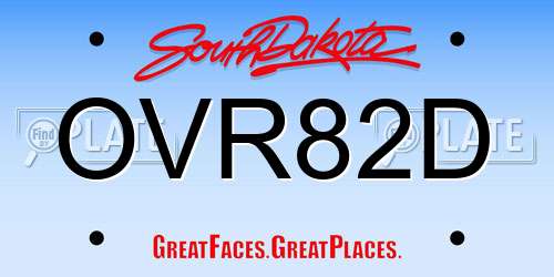 OVR82D South Dakota License Plate