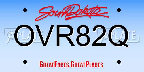 OVR82Q South Dakota License Plate