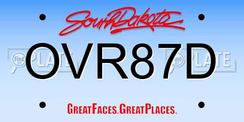 OVR87D South Dakota License Plate