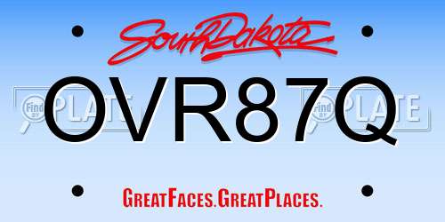 OVR87Q South Dakota License Plate