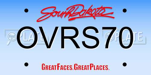 OVRS70 South Dakota License Plate