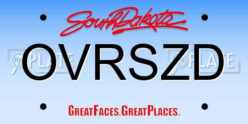 OVRSZD South Dakota License Plate