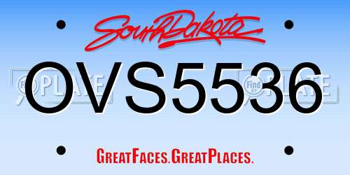 OVS5536 South Dakota License Plate