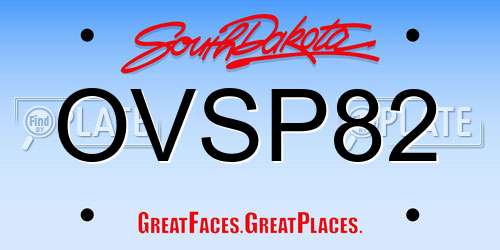 OVSP82 South Dakota License Plate