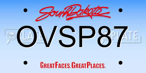 OVSP87 South Dakota License Plate